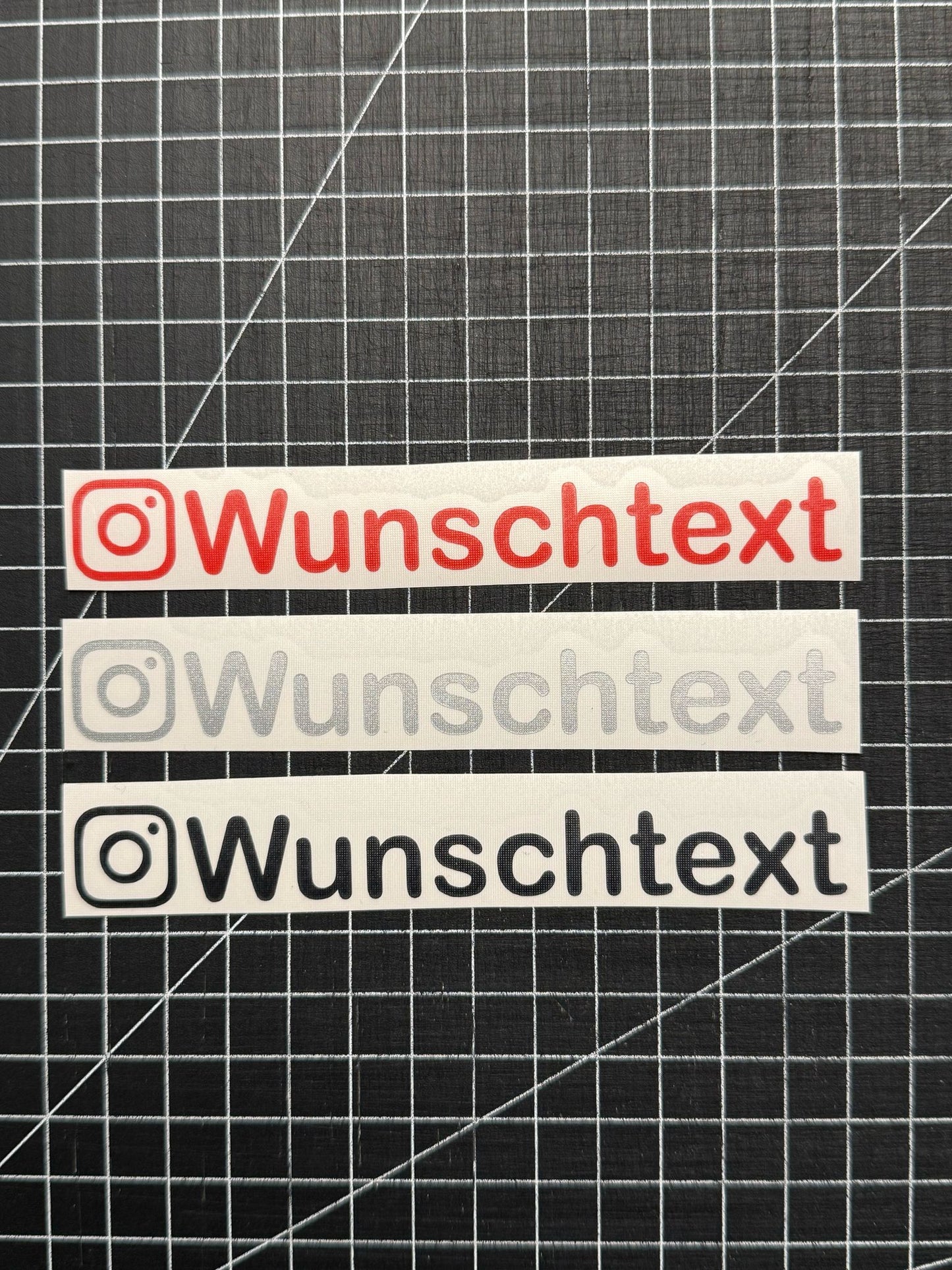 3x Aufkleber / Sticker - Instagram Wunschtext Sozial Media - Grösse M - Arial rounded