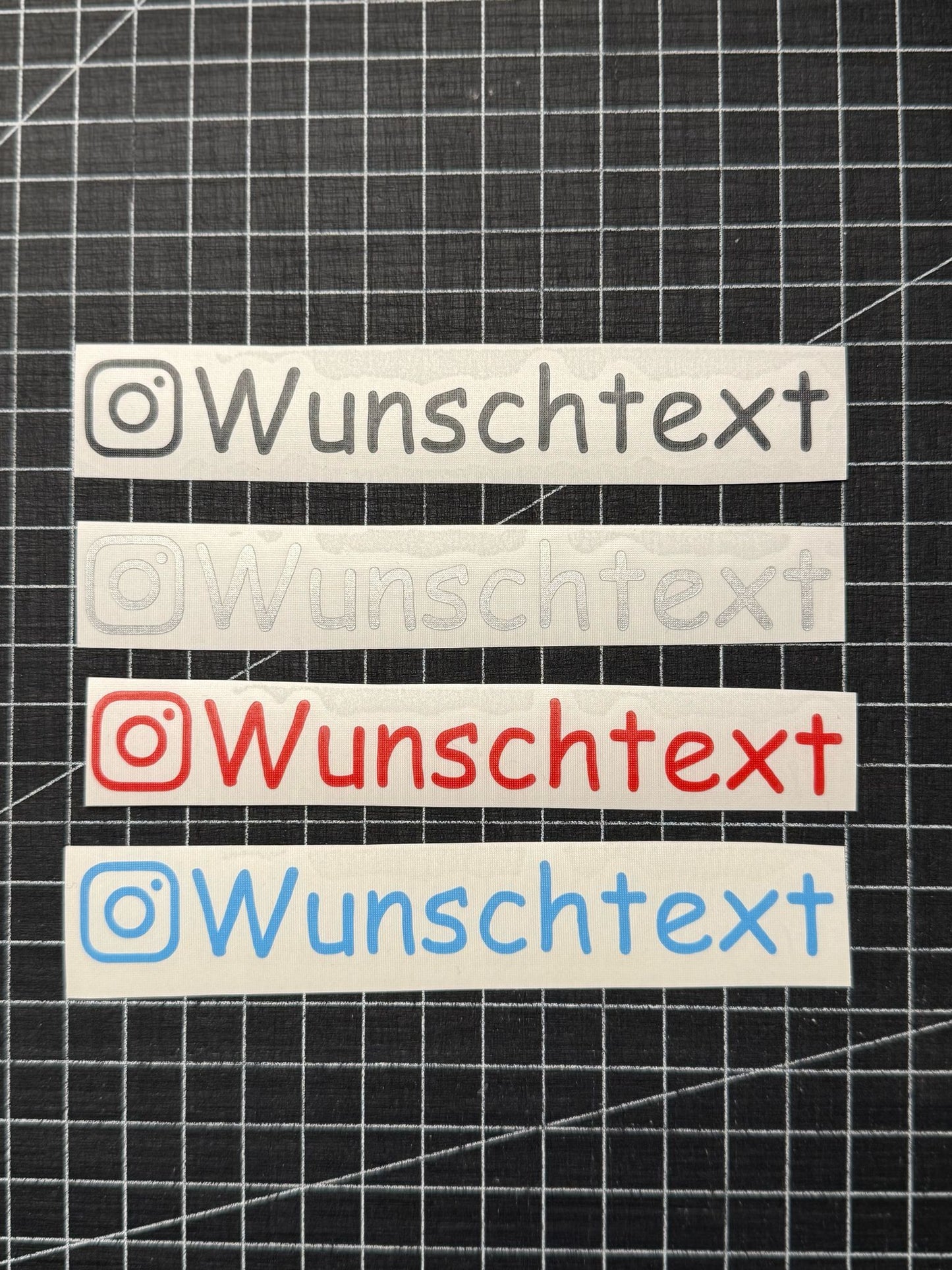 3x Aufkleber / Sticker - Instagram Wunschtext Sozial Media - Grösse S - Comic Sans