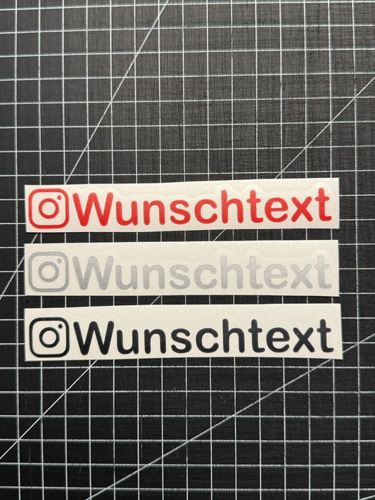 3x Aufkleber / Sticker - Instagram Wunschtext Sozial Media - Grösse L - Arial rounded