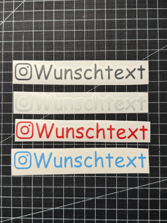 3x Aufkleber / Sticker - Instagram Wunschtext Sozial Media - Grösse L - Comic Sans