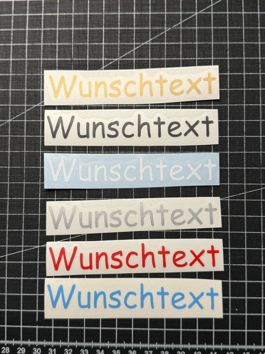 3x Aufkleber / Sticker - Wunschtext - Grösse L - Comic Sans