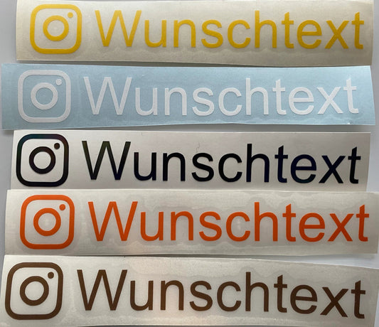 3x Aufkleber / Sticker - Instagram Wunschtext Sozial Media - Grösse L - Arial